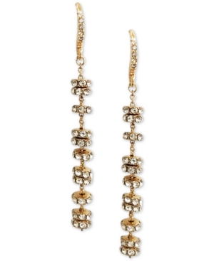 image of Inc Gold-Tone Pave Rondelle-Beaded Linear Drop Earrings, Created for Macy-s