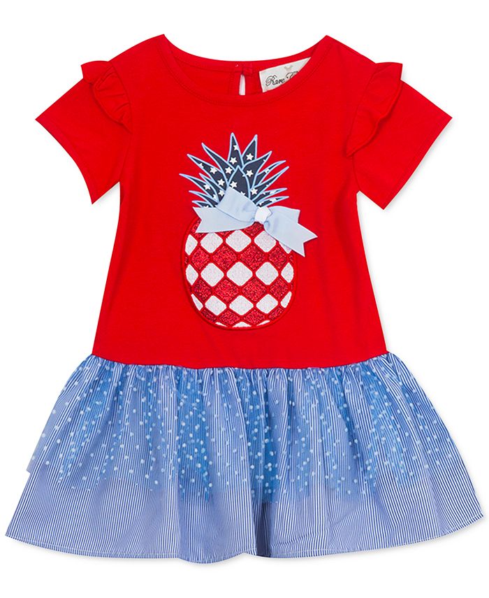 Rare Editions Baby Girls Red White Blue Pineapple Tutu Dress