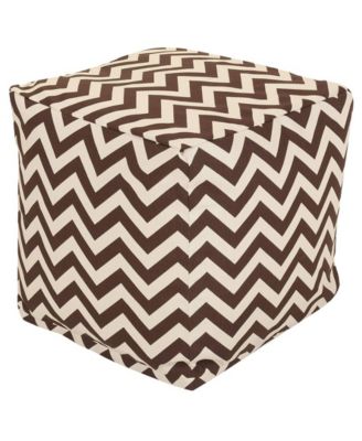 Chevron Ottoman Pouf Cube with Removable Cover 17" x 17"