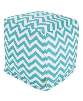 Chevron Ottoman Pouf Cube with Removable Cover 17" x 17"