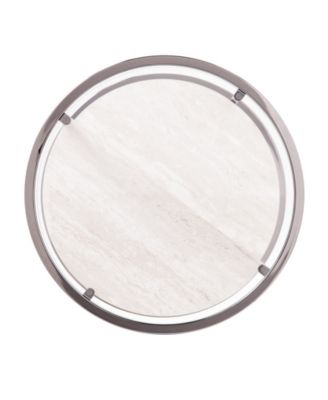 Cabot Round Side Table with Faux Stone