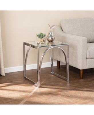 Arabelle Square Glass Top End Table