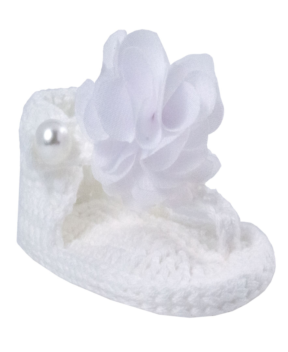 Baby Deer Baby Girls Crochet Thong Sandal With Flower In White