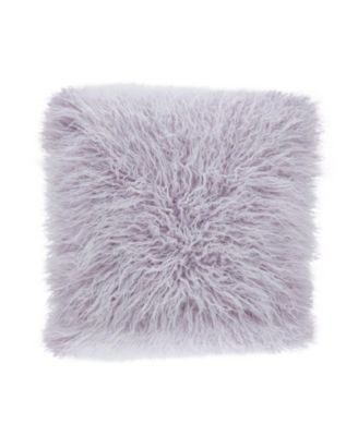 Mongolian Faux-Fur Decorative Pillow, 22" x 22"