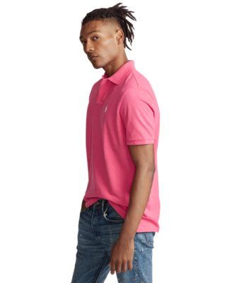 pink and grey polo shirt