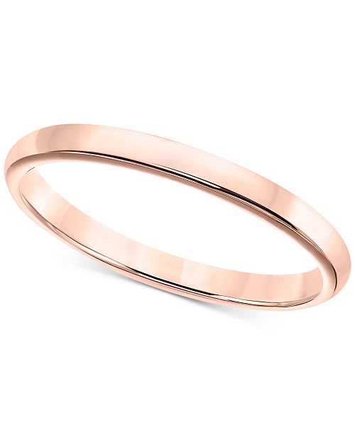 Macy's 14k Gold 2mm Wedding Band & Reviews - Rings - Jewelry & Watches ...