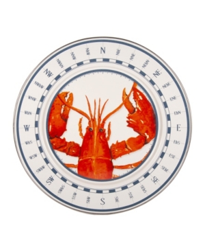 Golden Rabbit Lobster Enamelware Chargers, Set Of 2 In Multi