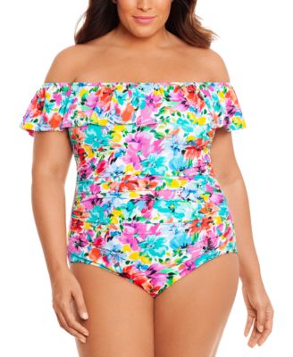 macys plus size swim suits