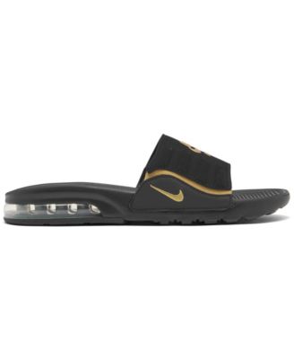 nike slides black gold