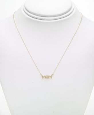 Diamond MOM 18" Pendant Necklace (1/10 ct. t.w.) in 10k Gold