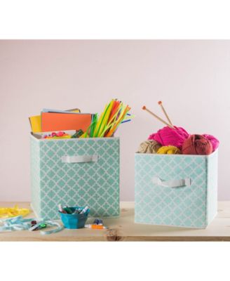 Non-woven Polyester Cube Lattice Square Set of 4