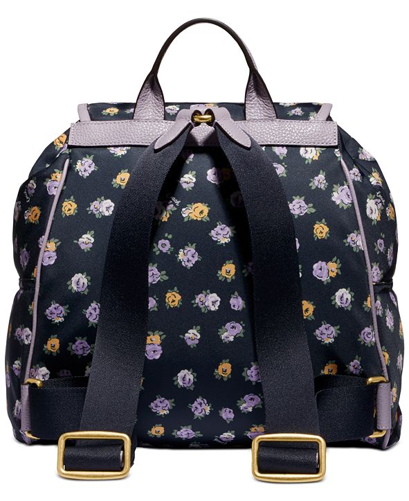 court backpack in signature canvas with vintage mini rose print