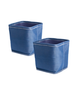 Design Imports Polyester Bin Zig-Zag Stitch Variegated Trapezoid Set of 2