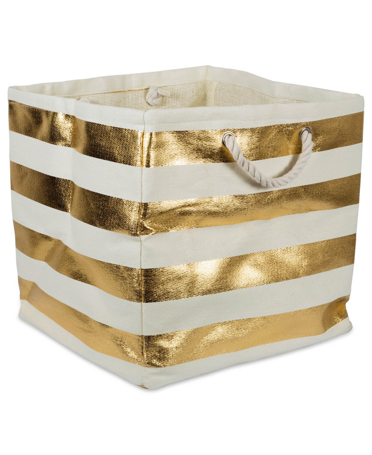 Paper Cube Stripe Square - Gold