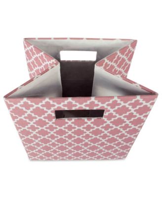 Lattice Square Print Polyester Storage Bin