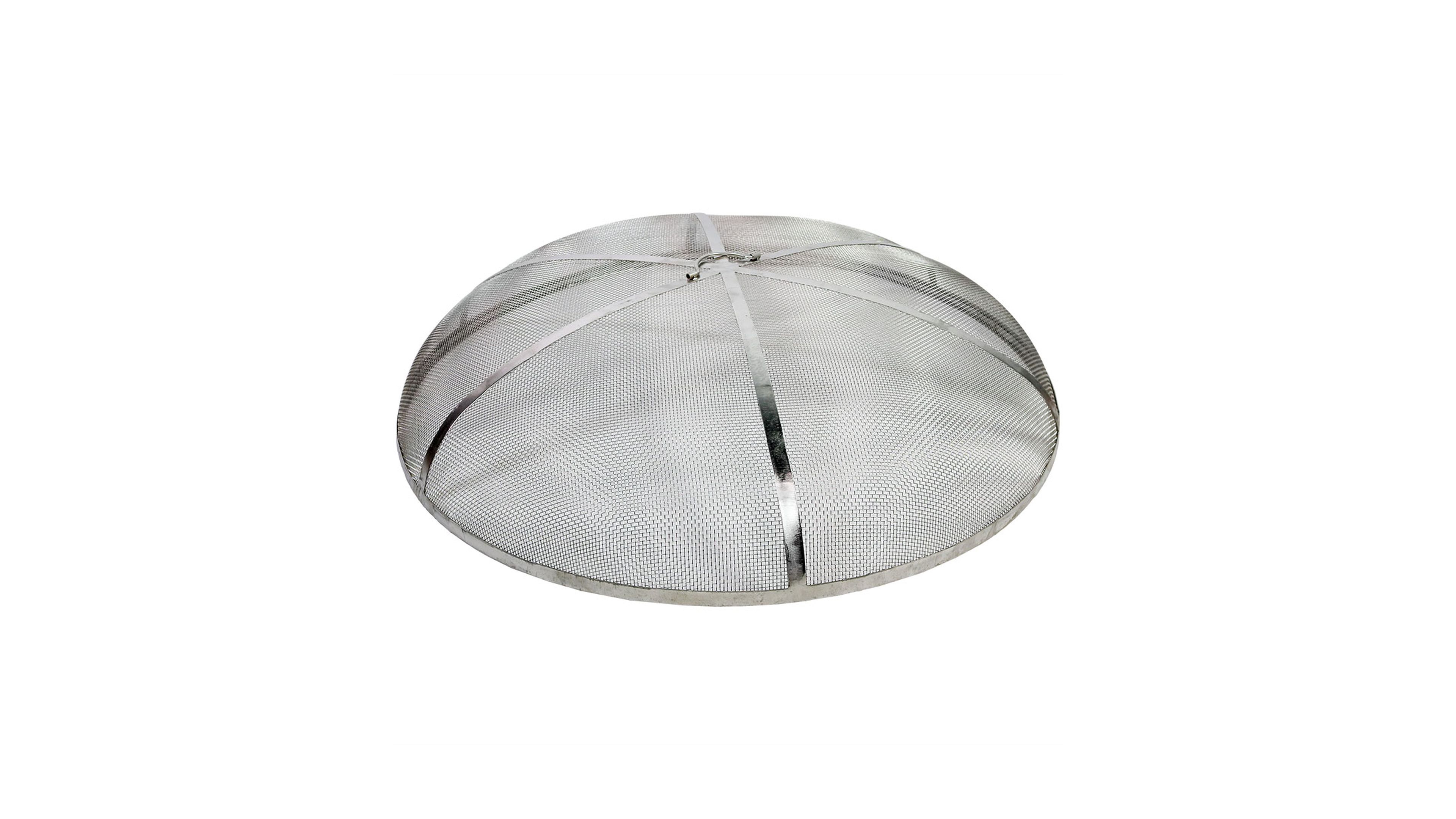 Outdoor Heavy-Duty Steel Mesh Round Camp Fire Pit Spark Screen Lid with Grabber Ring Top