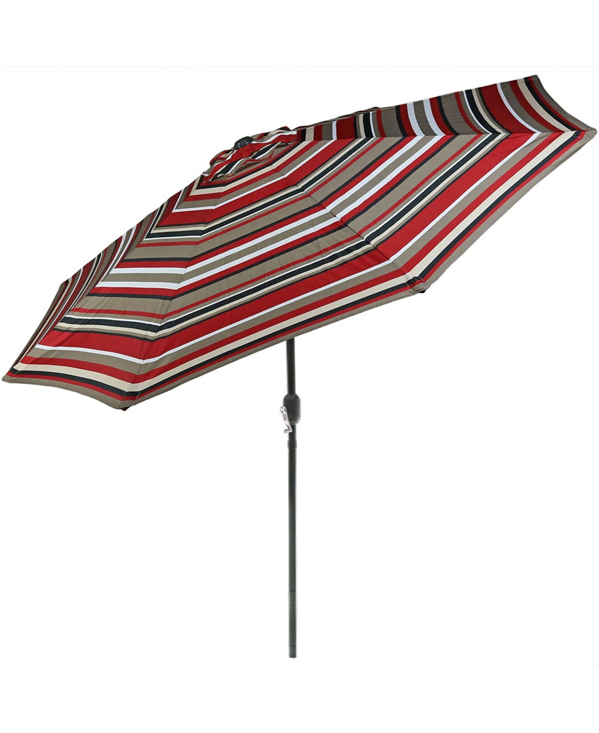 9ft Striped Outdoor Umbrella for Patio, Pool or Yard - Polyester Table Market Umbrella with Tilt and Crank - Awning Stripe - Awning stripe