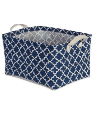 Polyethylene Coated Cotton Polyester Laundry Bin Lattice Rectangle Extra Large Set of 2