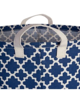 Polyethylene Coated Cotton Polyester Laundry Bin Lattice Rectangle Extra Large Set of 2