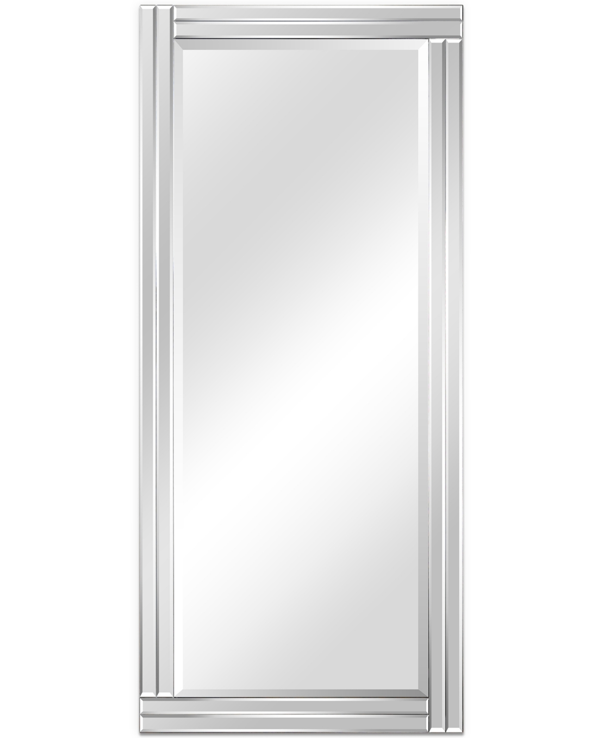 Moderno Stepped Beveled Rectangle Wall Mirror, 54" x 24" x 1.18" - Clear