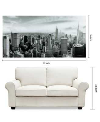 My New York Frameless Free Floating Tempered Art Glass Wall Art by EAD Art Coop, 36" x 72" x 0.2"