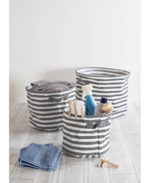 Design Imports Coated Woven Cotton 2-Pc Storage Bin Set