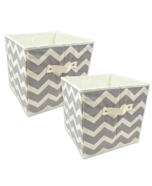 Design Imports Non-woven Polyester Cube Chevron Square Set of 2