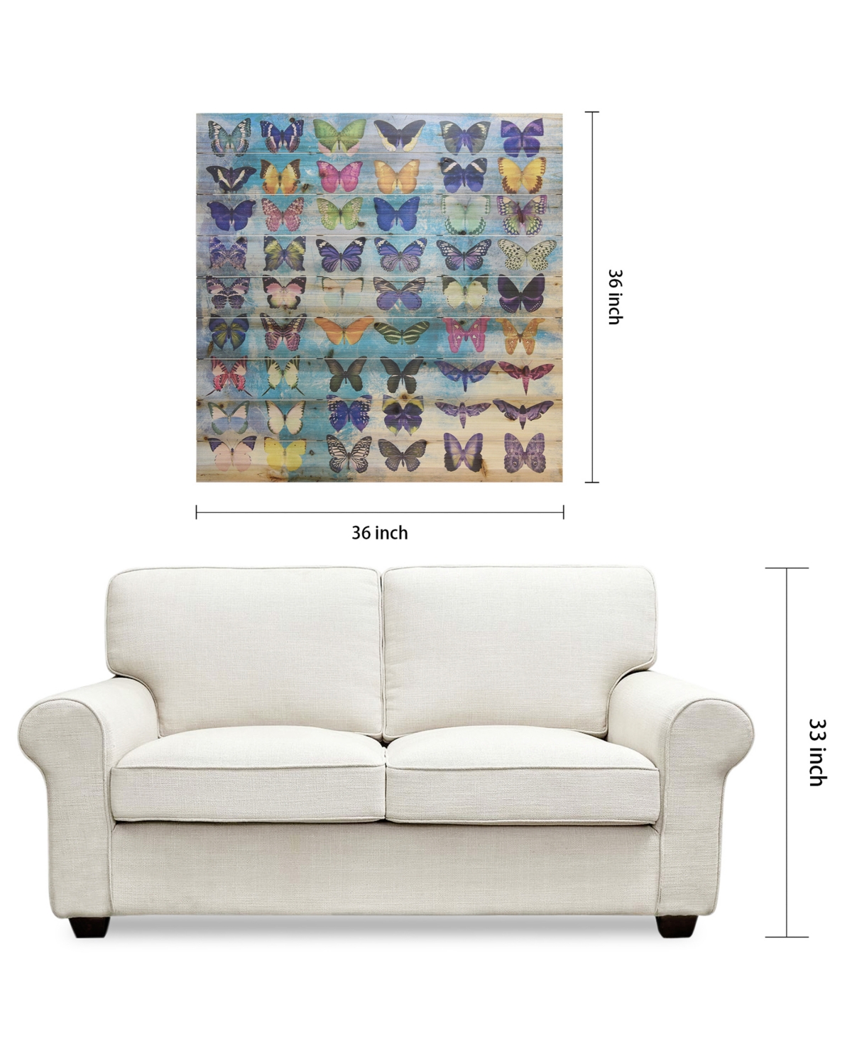 Empire Art Direct Butterflies Arte de Legno Digital Print on Solid Wood Wall Art, 1.5