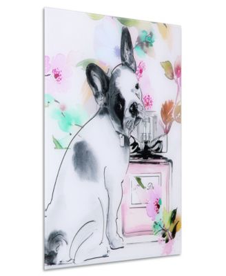 Little Frenchie Frameless Free Floating Tempered Glass Panel Dog Graphic Wall Art, 20" x 20" x 0.2"