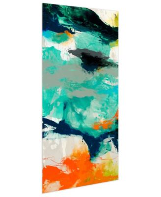 Tidal Abstract 1 and 2 Frameless Free Floating Tempered Glass Panel Graphic Wall Art, 48" x 24" x 0.2"