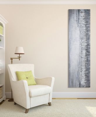 Silver Dust Textured Metallic Hand Painted Wall Art by Martin Edwards, 20" x 72" x 1.5"