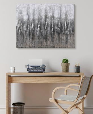Gray Frequency Textured Metallic Hand Painted Wall Art by Martin Edwards, 30" x 40" x 1.5"