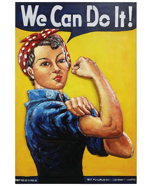 Empire Art Direct We Can Do It Mixed Media Iron Hand Painted