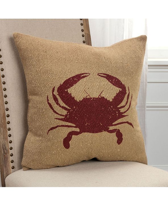 Rizzy Home Crab Decorative Pillow Cover, 20" x 20