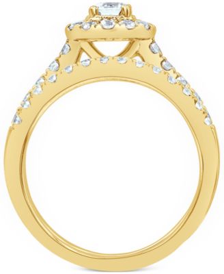 Diamond Halo Bridal Set (1 ct. t.w.) in 14k Yellow or Rose Gold