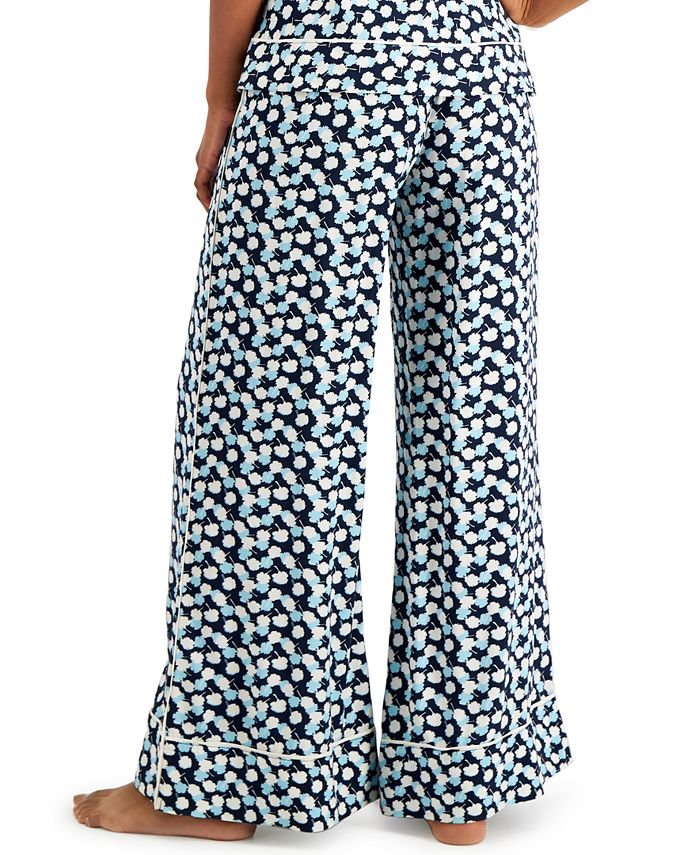 Calvin Klein Printed Wide-Leg Woven Pajama Pants - Macy's