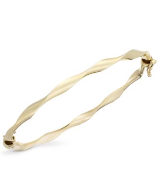 Macy's 10k Gold Bracelet, Twist Bangle - Macy's