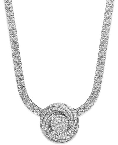 Wrapped in Love™ Diamond Pave Pendant Necklace in Sterling Silver (1 ct. t.w.)