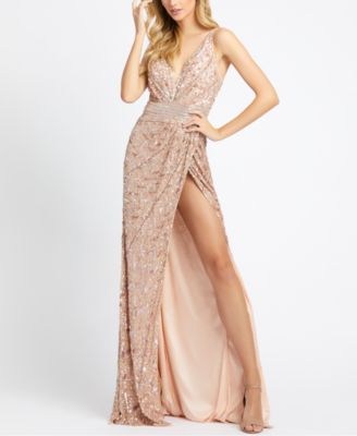 macy's black and rose gold dress