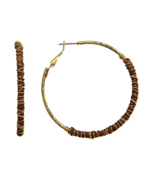 image of T.r.u. by 1928 14 K Gold Dipped Clutch Wrapped Hoop Earring