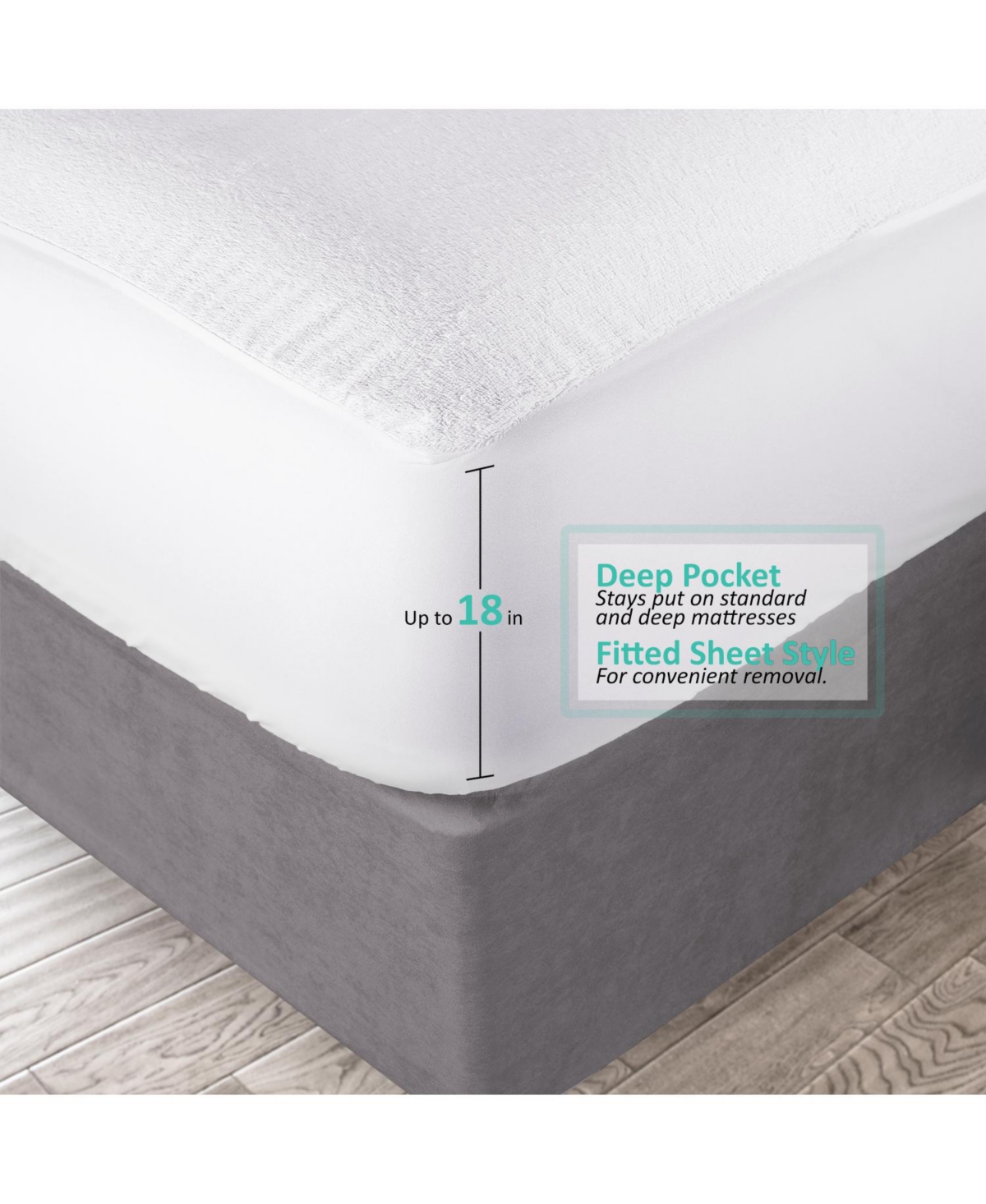 Nestl Deep Pocket Cotton Terry Hypoallergenic Waterproof Mattress Protector