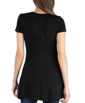 Women's Short Sleeve Loose Fit Tunic Top