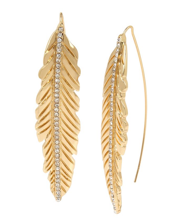 Jessica Simpson Feather Drop Earrings - Macy's
