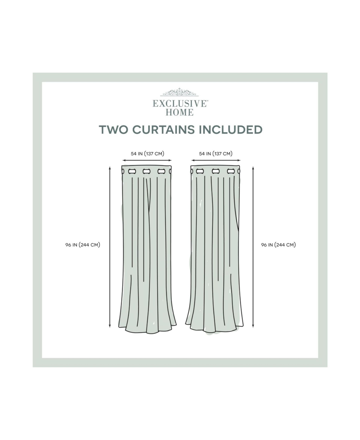Exclusive Home Curtains Indoor - Outdoor Solid Cabana Grommet Top Curtain Panel Pair, 54