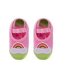 Toddler and Little Girls Socks with Rainbow Applique