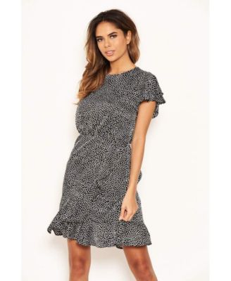 wrap frill mini dress