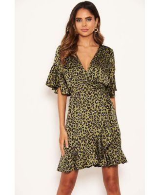 ax paris leopard wrap dress