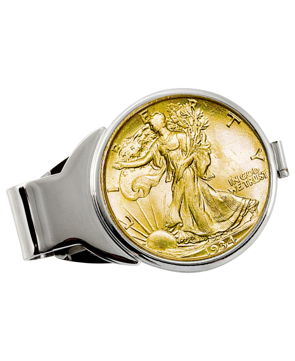 Men's American Coin Treasures Gold-Layered Silver Walking Liberty Half Dollar Coin Money Clip - Silver