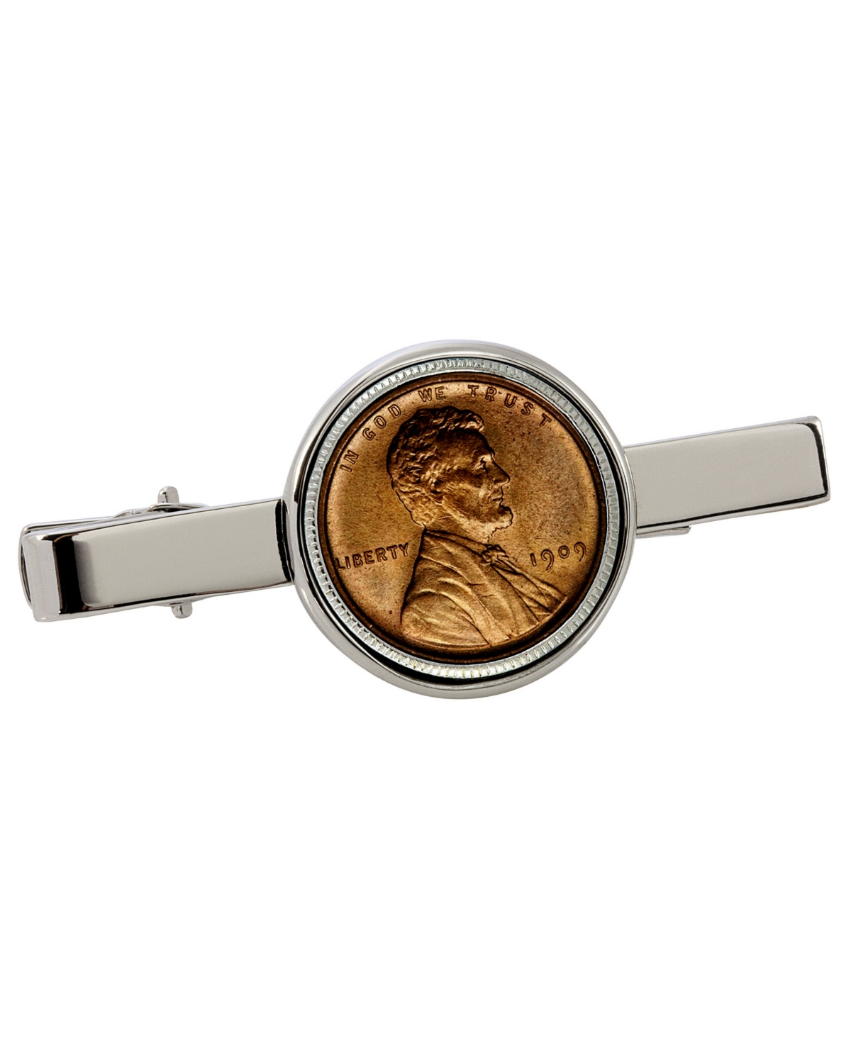 1909 First-Year-Of-Issue Lincoln Penny Coin Tie Clip - Silver