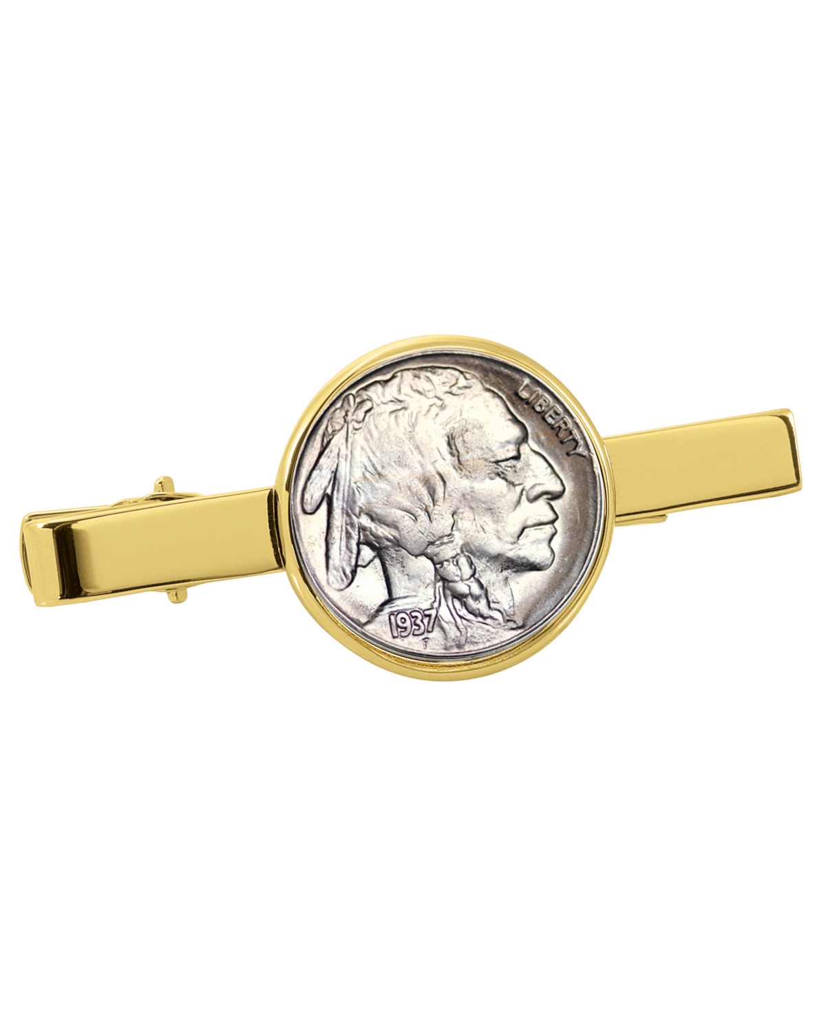 Buffalo Nickel Coin Tie Clip - Gold